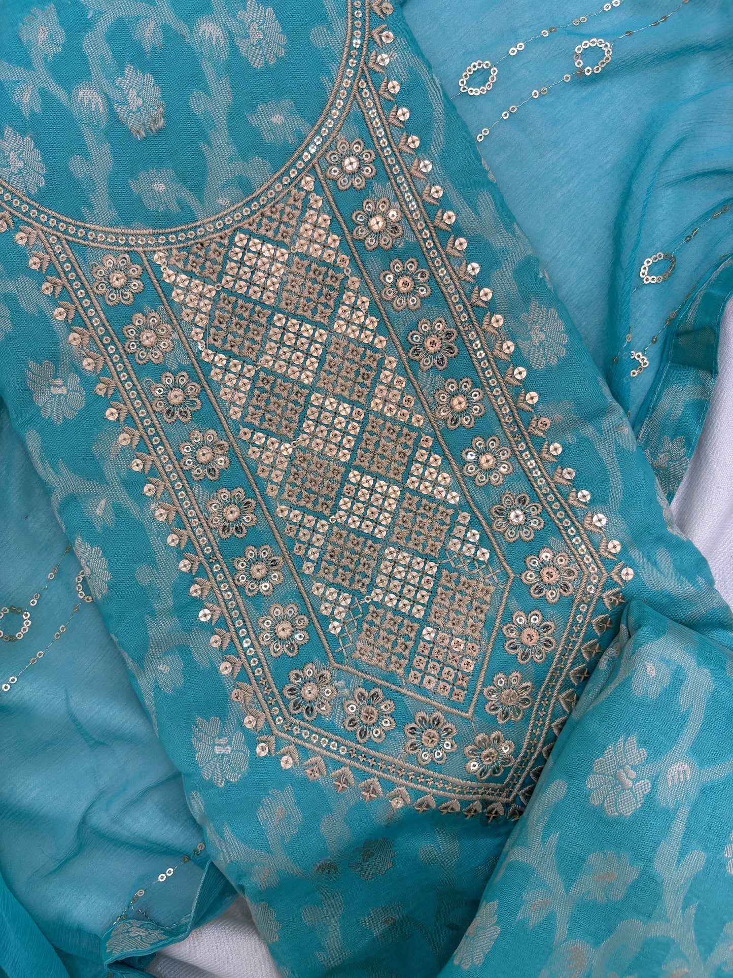 Cotton Embroidery Unstitch Suit Set