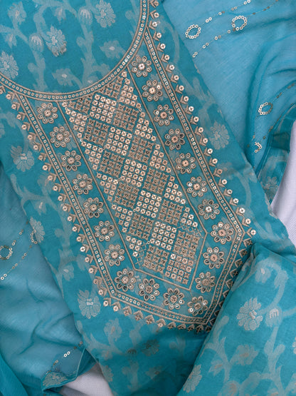 Cotton Embroidery Unstitch Suit Set