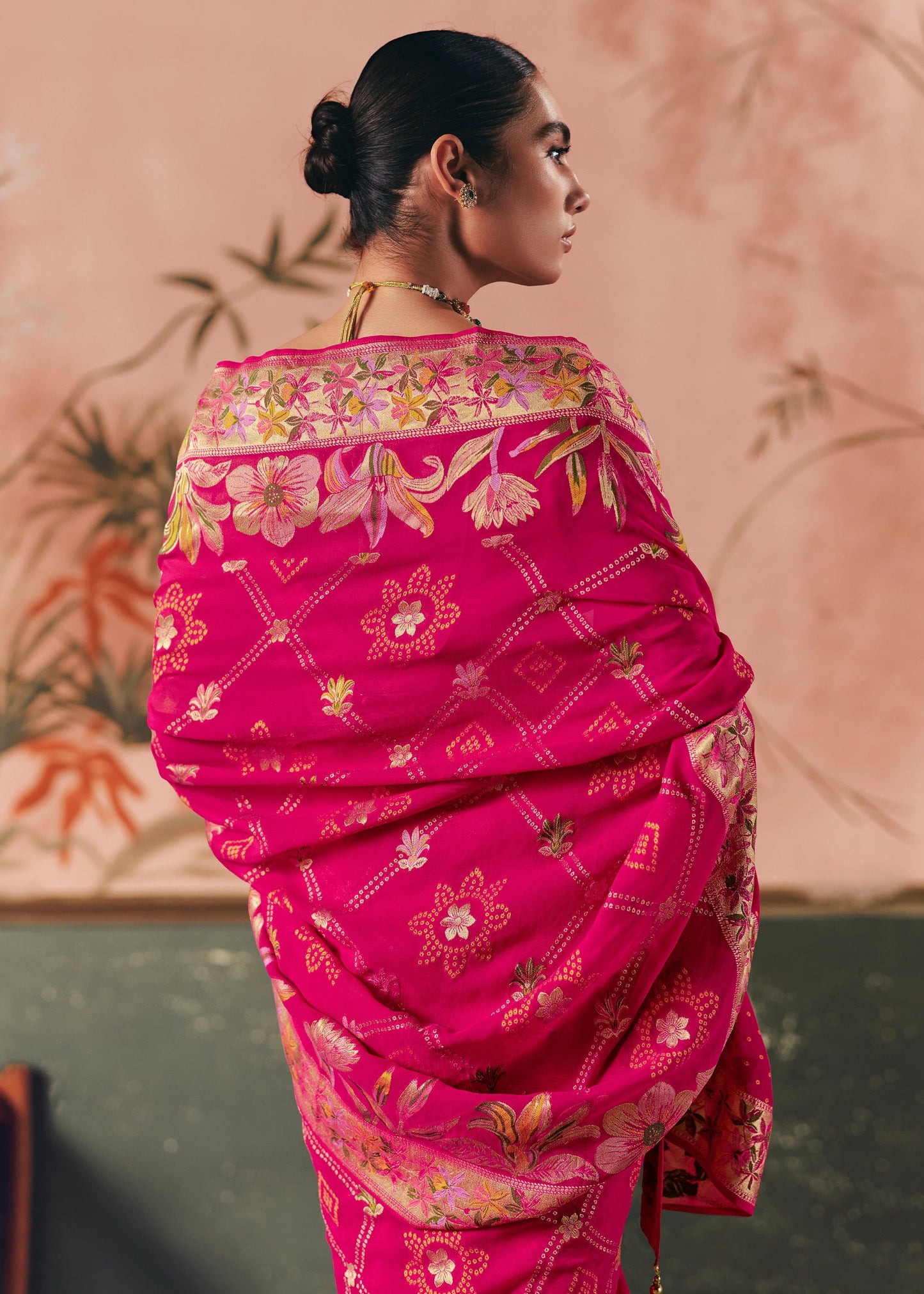Vibrant Rani Pure Khaddi Georgette Saree