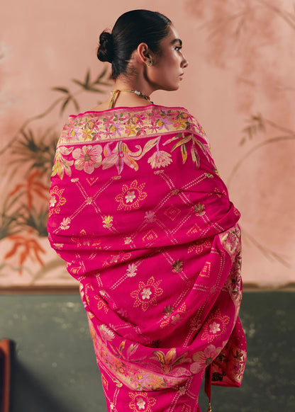 Vibrant Rani Pure Khaddi Georgette Saree
