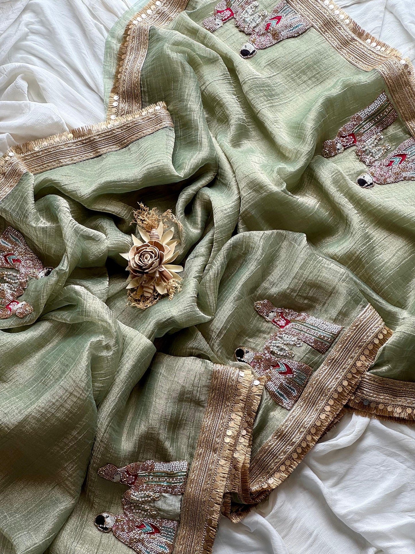 Soft Tissue Varmaala Handwork Saree