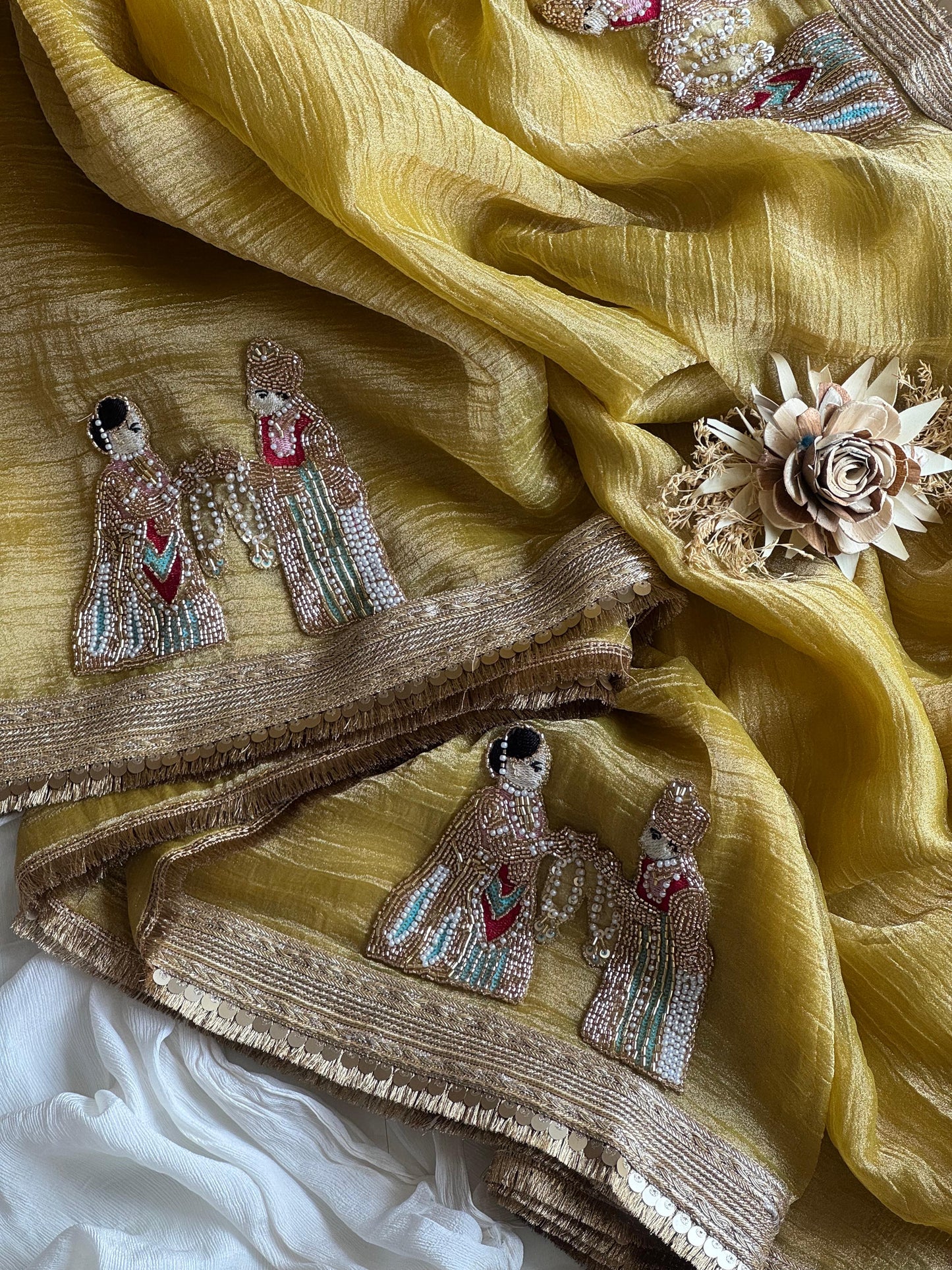 Soft Tissue Varmaala Handwork Saree