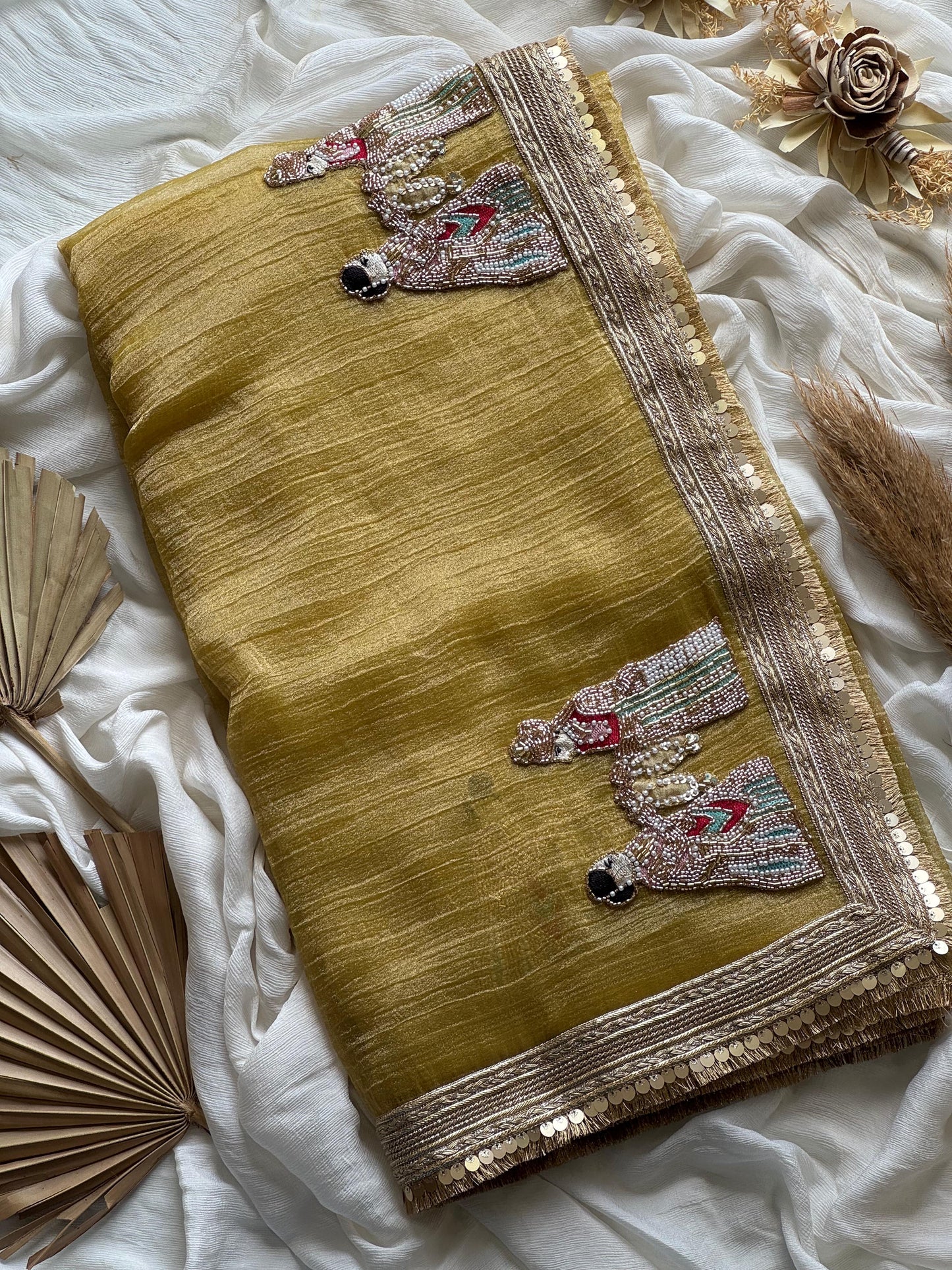 Soft Tissue Varmaala Handwork Saree