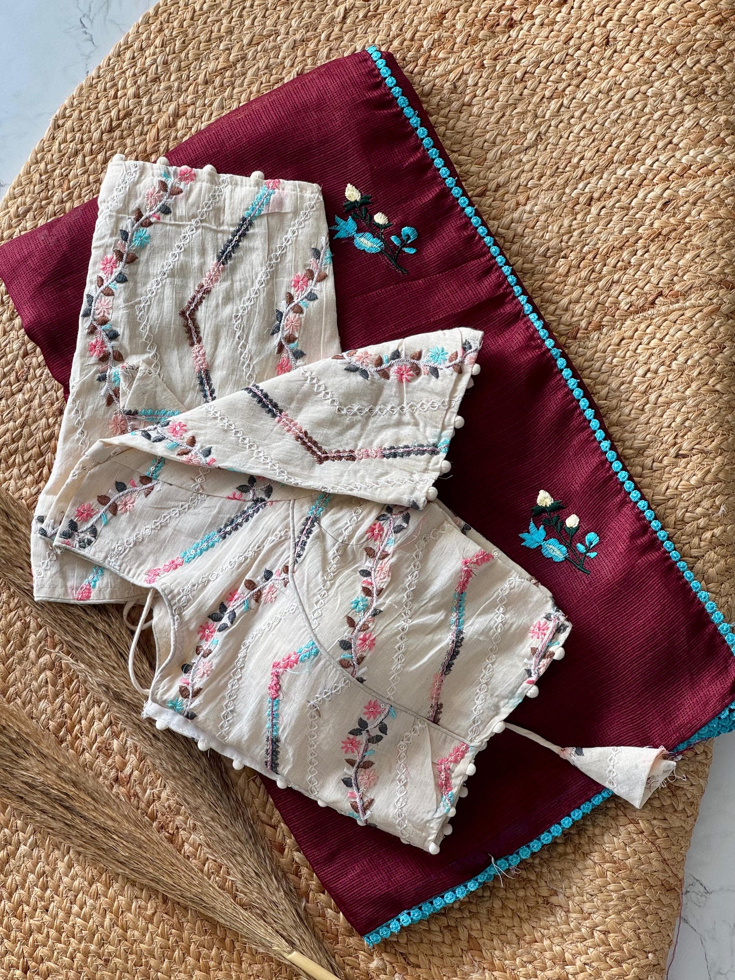 Premium Kota Doriya Soft Cotton Saree in Wine Colour