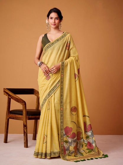 Jamdani Cotton Woven Work Saree with Contrast Blouse