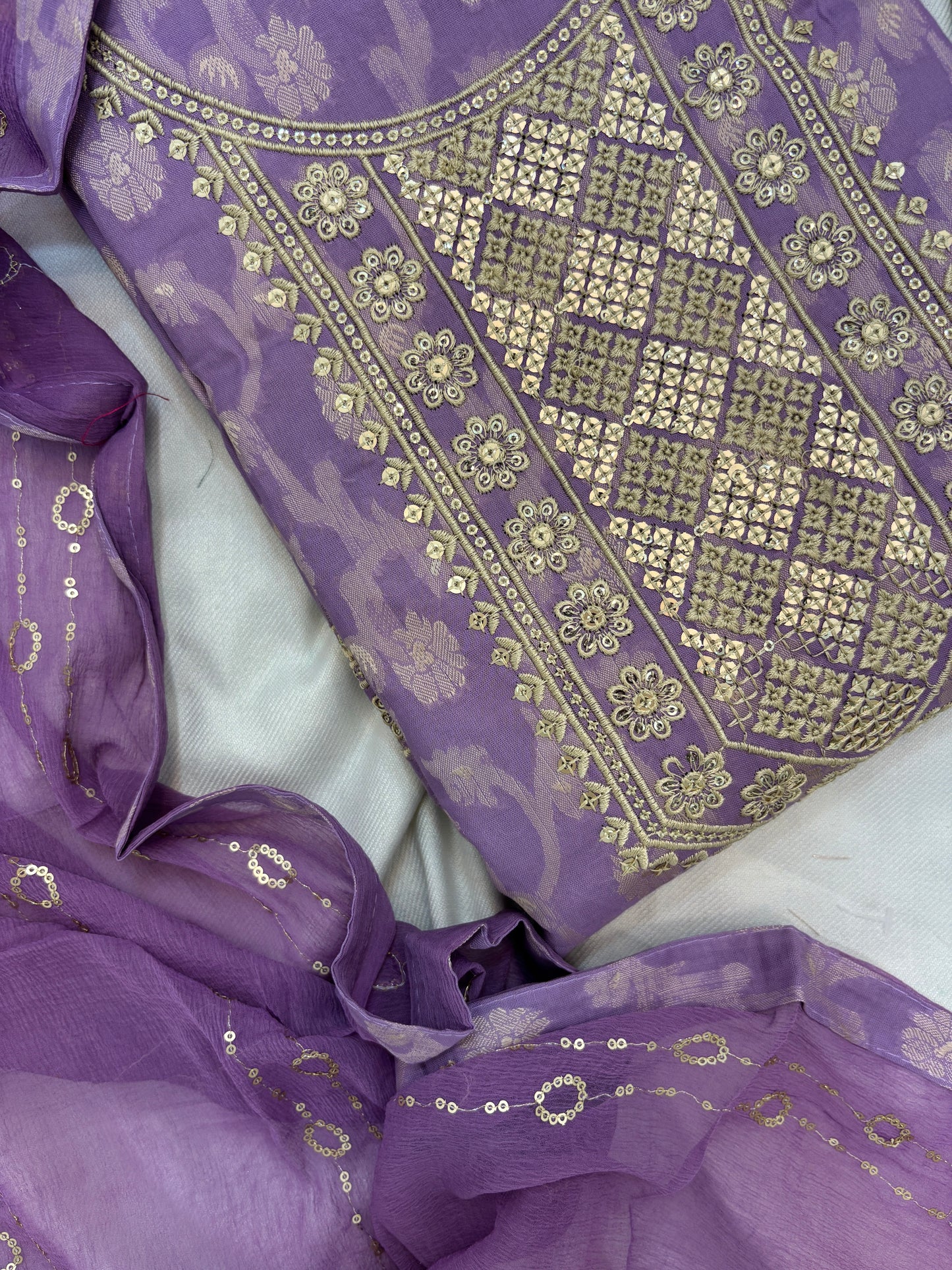 Cotton Embroidery Unstitch Suit Set