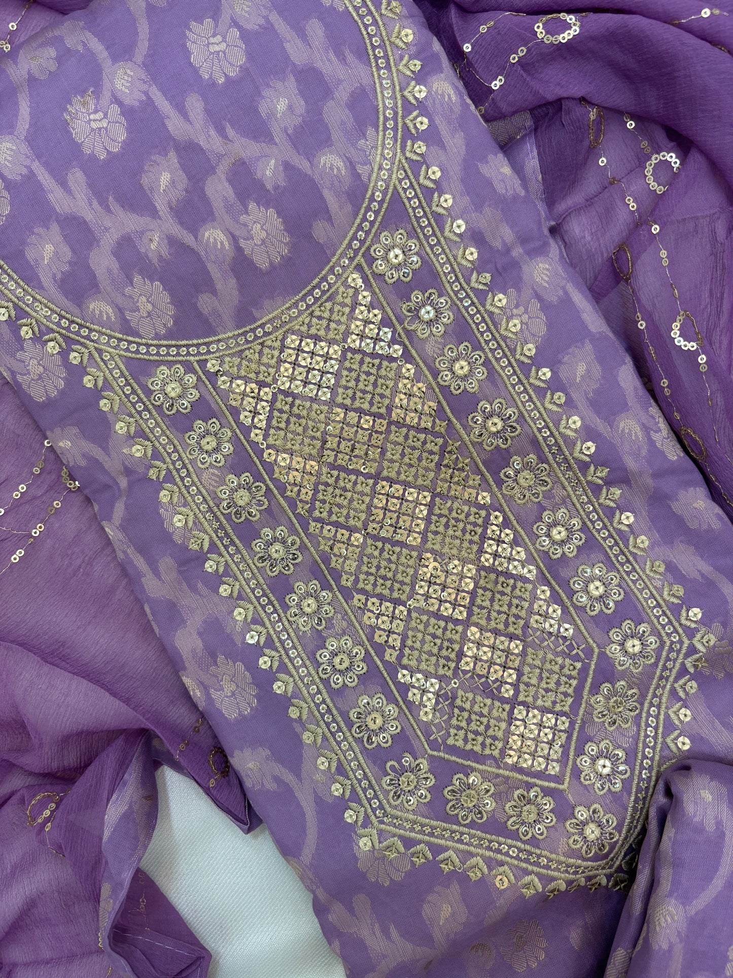 Cotton Embroidery Unstitch Suit Set