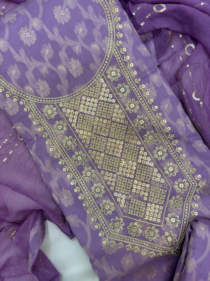 Cotton Embroidery Unstitch Suit Set