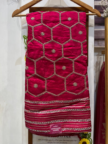 Jaipuri Honeycomb Designer Saree