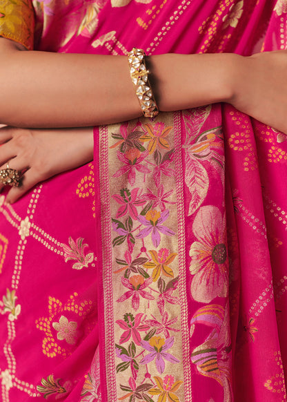 Vibrant Rani Pure Khaddi Georgette Saree