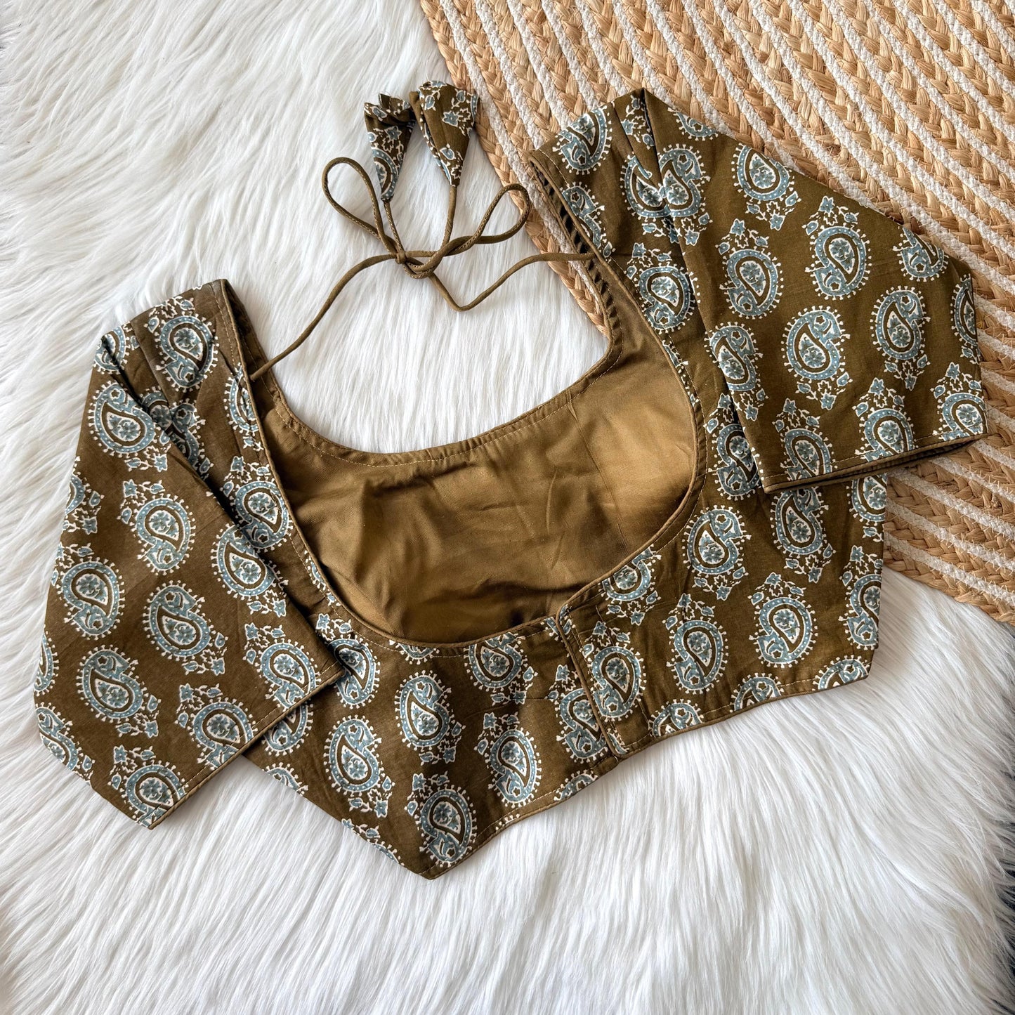 Handblock Print Pure Cotton Padded Stitched Blouse