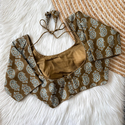 Handblock Print Pure Cotton Padded Stitched Blouse