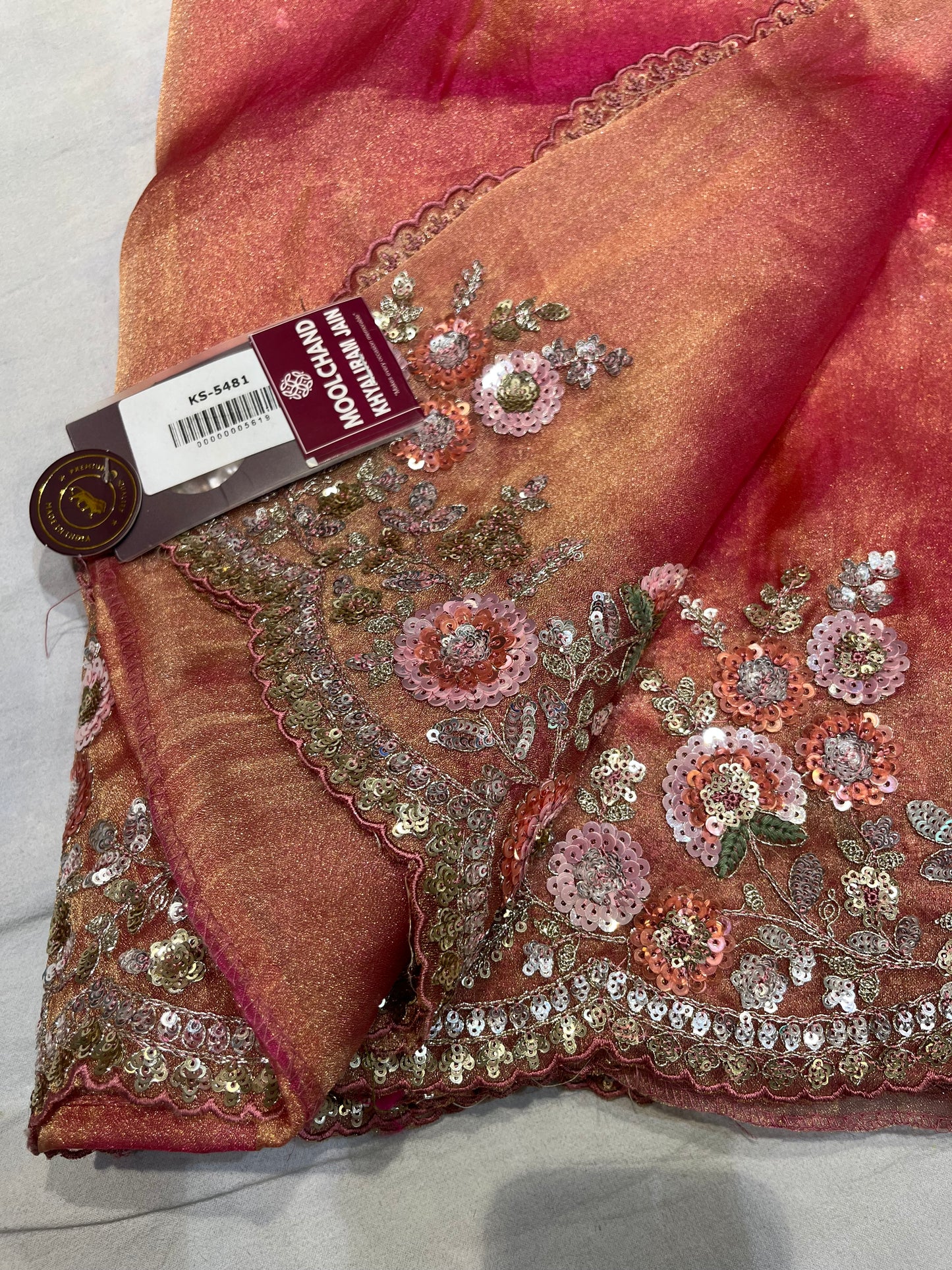 Pink Soft Tissue Silk Heavy Designer Saree