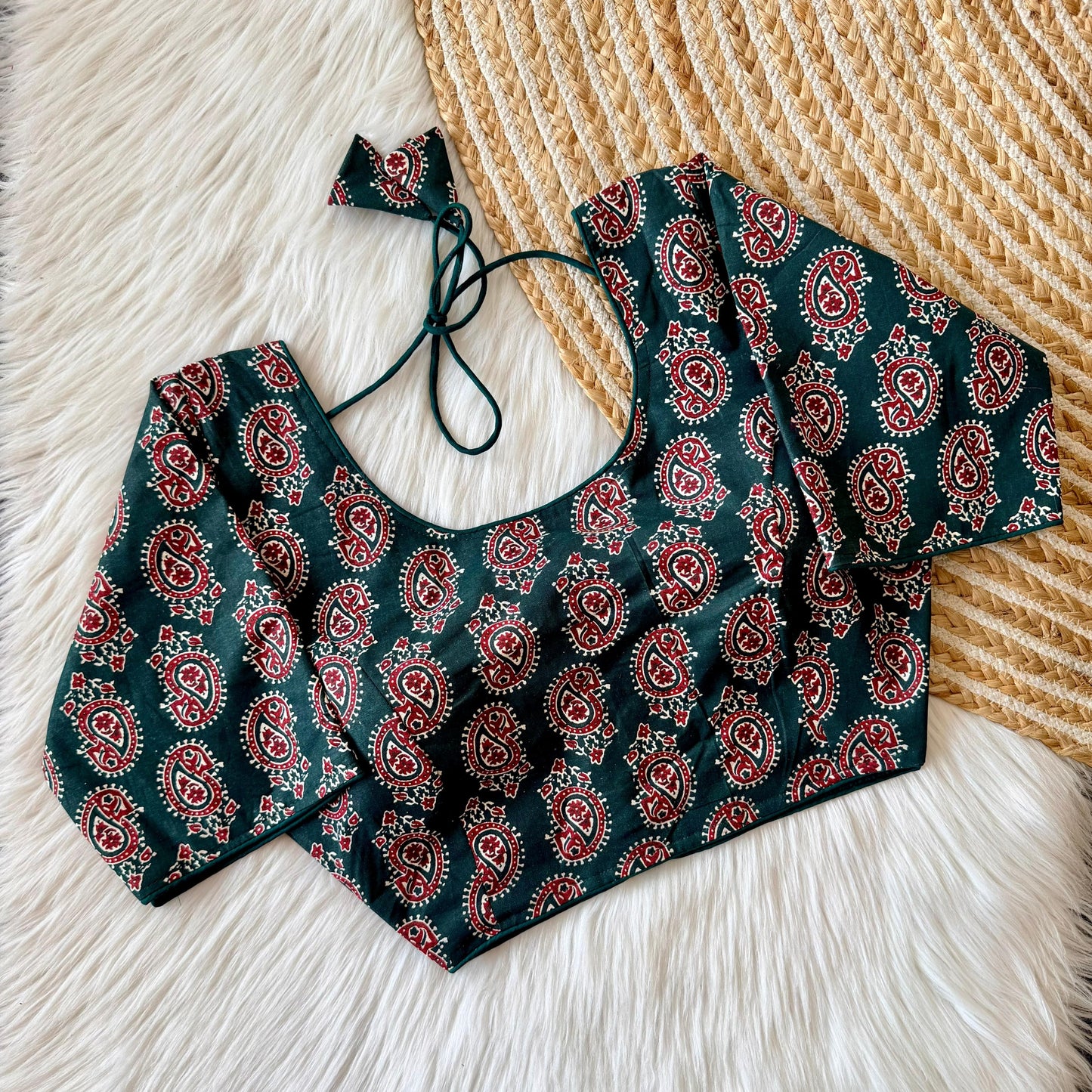 Handblock Print Pure Cotton Padded Stitched Blouse