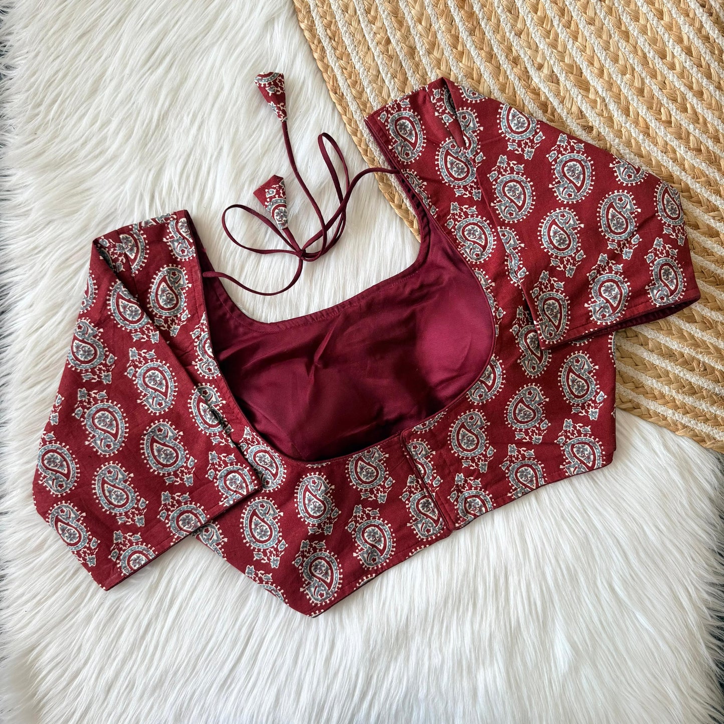 Handblock Print Pure Cotton Padded Stitched Blouse