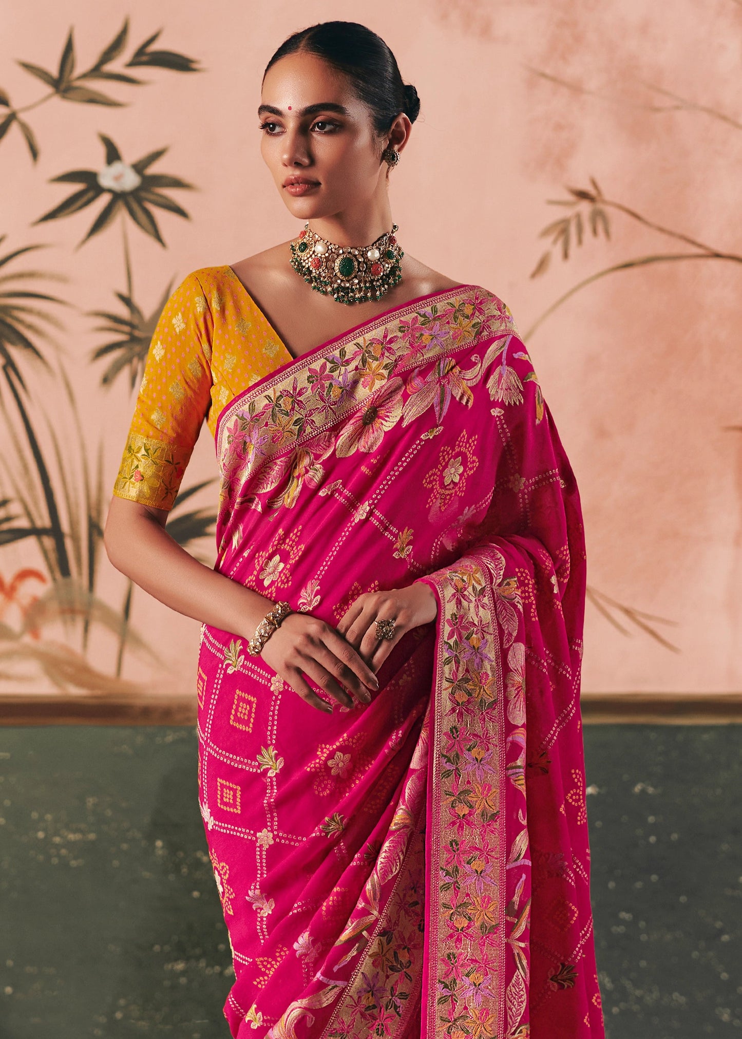 Vibrant Rani Pure Khaddi Georgette Saree