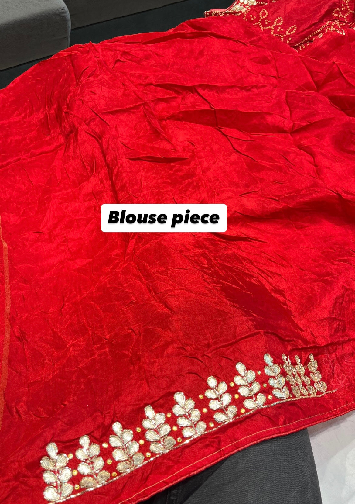 Pure Red Jaipuri Gotta Work Saree