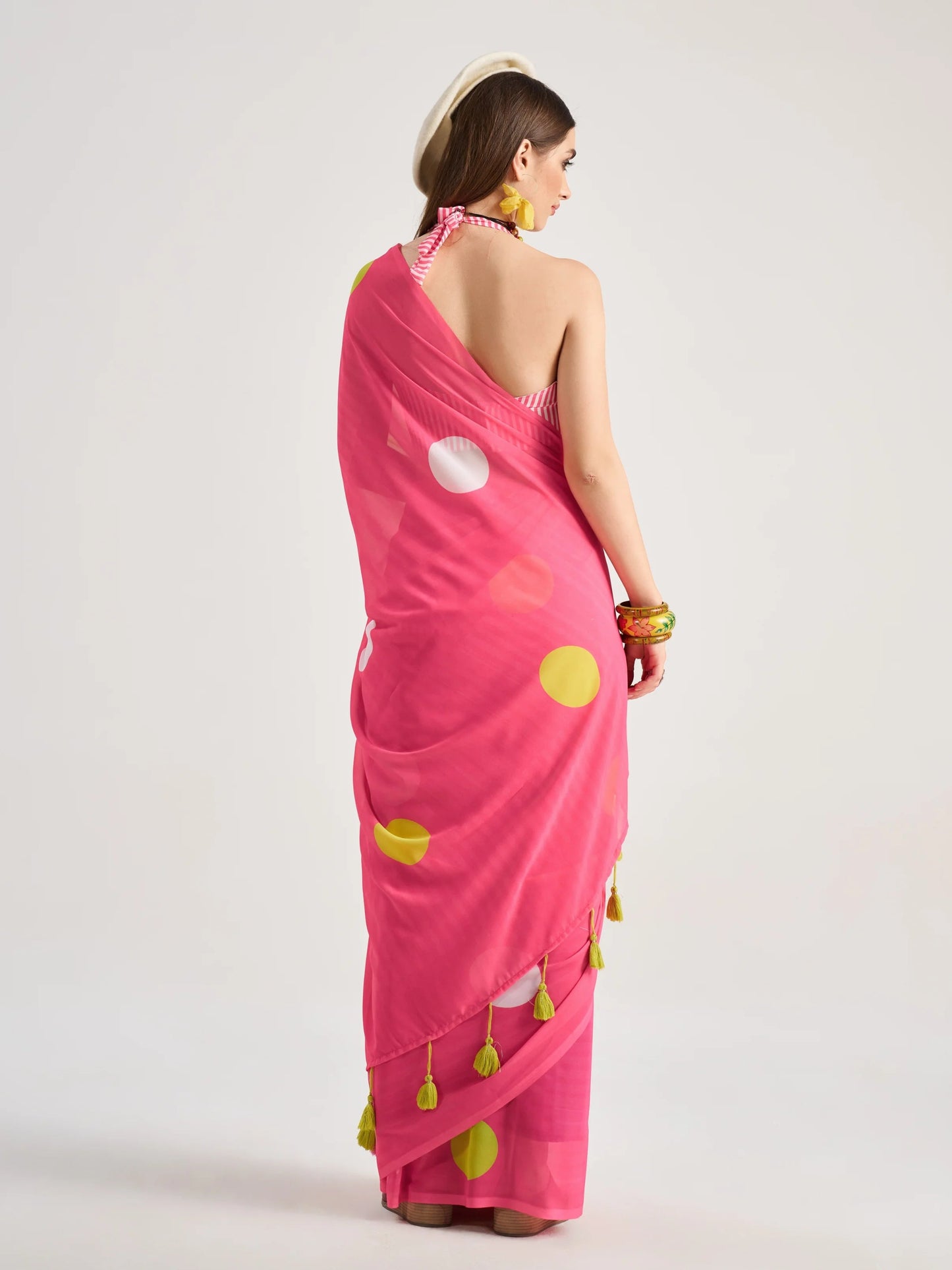 Pink Georgette Digital Printed Saree