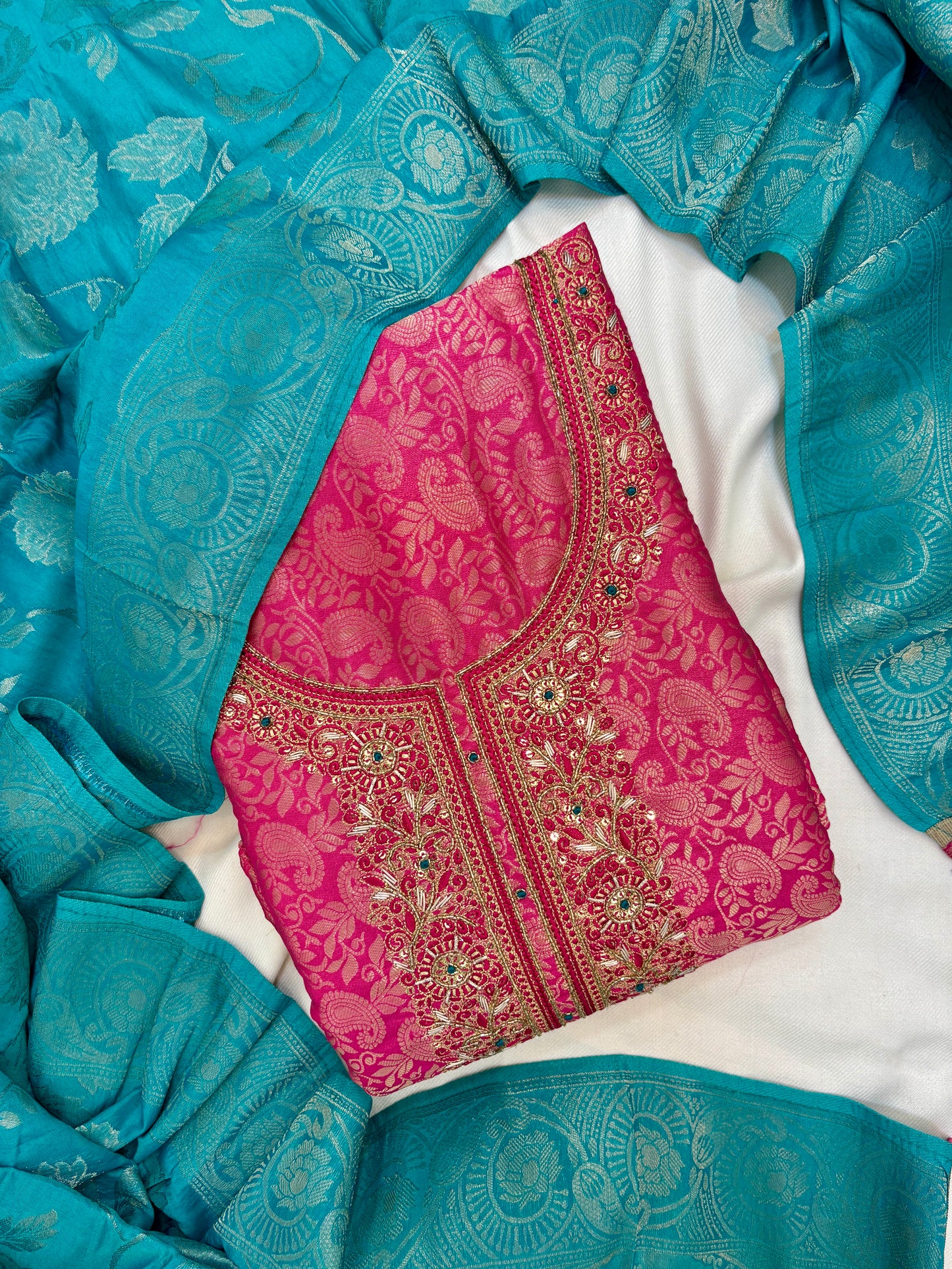 Banarasi Silk Unstitch Suit Set