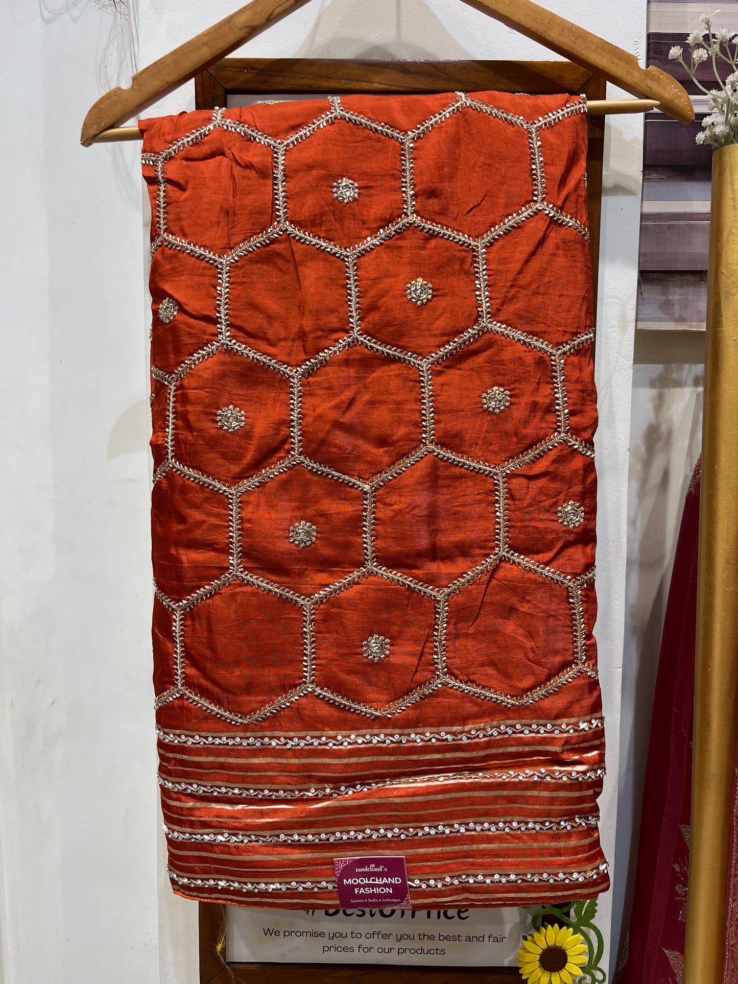 Jaipuri Honeycomb Designer Saree