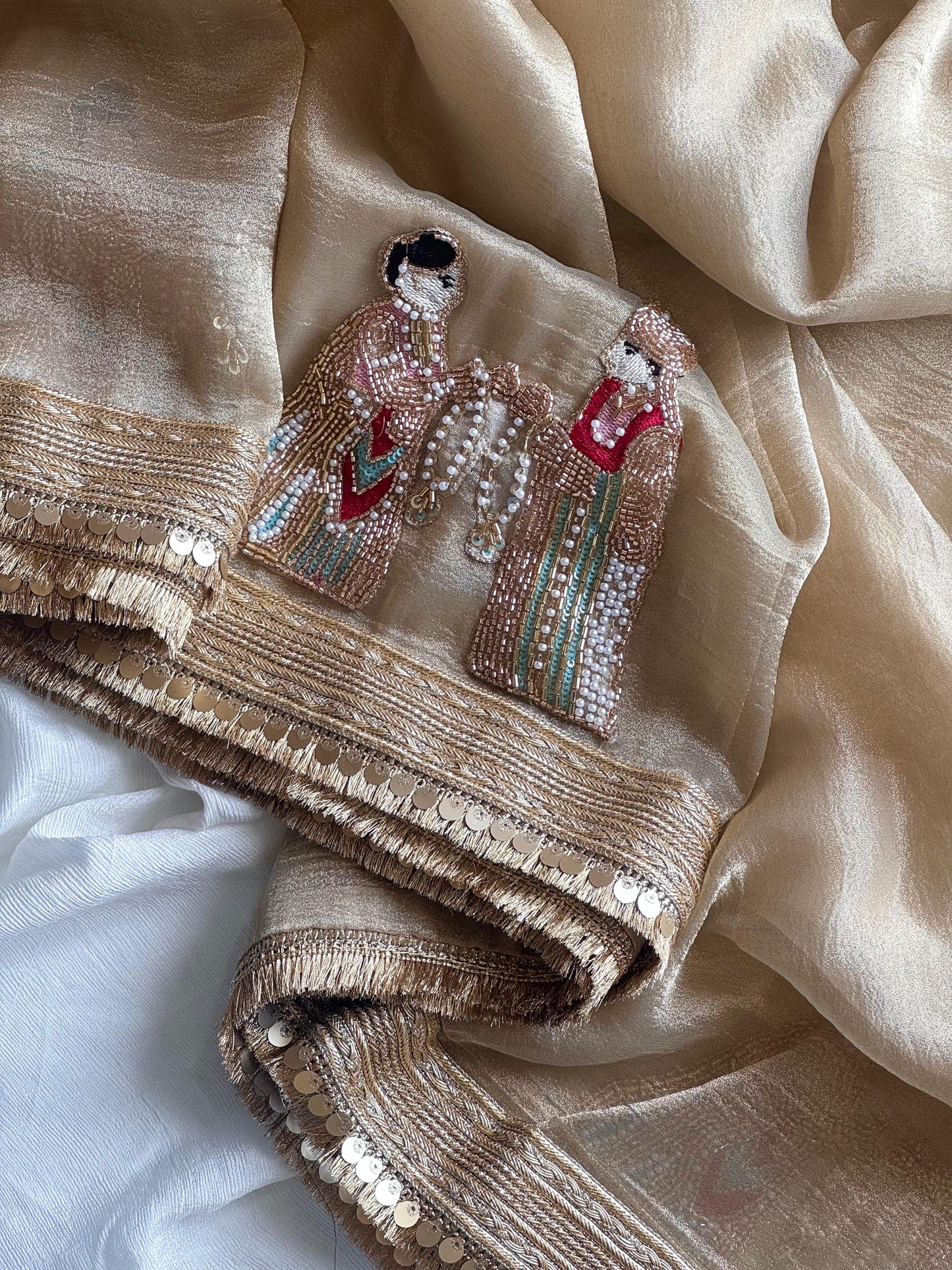 Soft Tissue Varmaala Handwork Saree