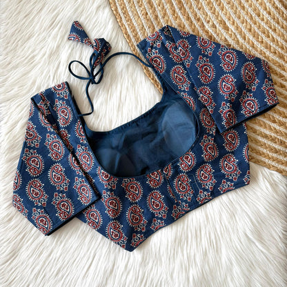 Handblock Print Pure Cotton Padded Stitched Blouse