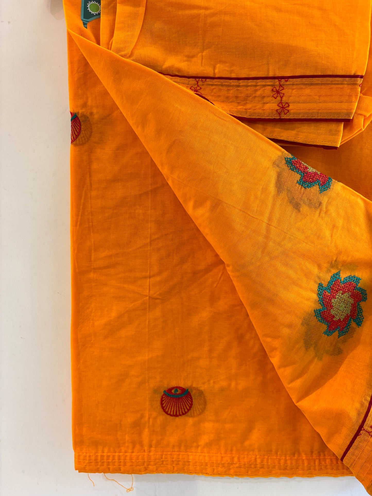 Pure Cotton Cross Stitch Embroidery Saree