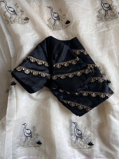 Premium Chanderi Thread Work Saree with Unstitch Blouse