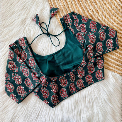 Handblock Print Pure Cotton Padded Stitched Blouse