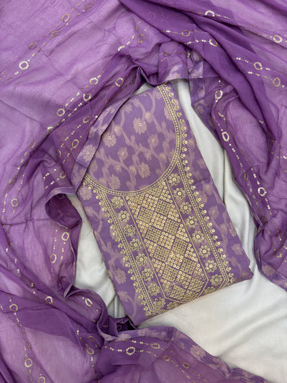 Cotton Embroidery Unstitch Suit Set