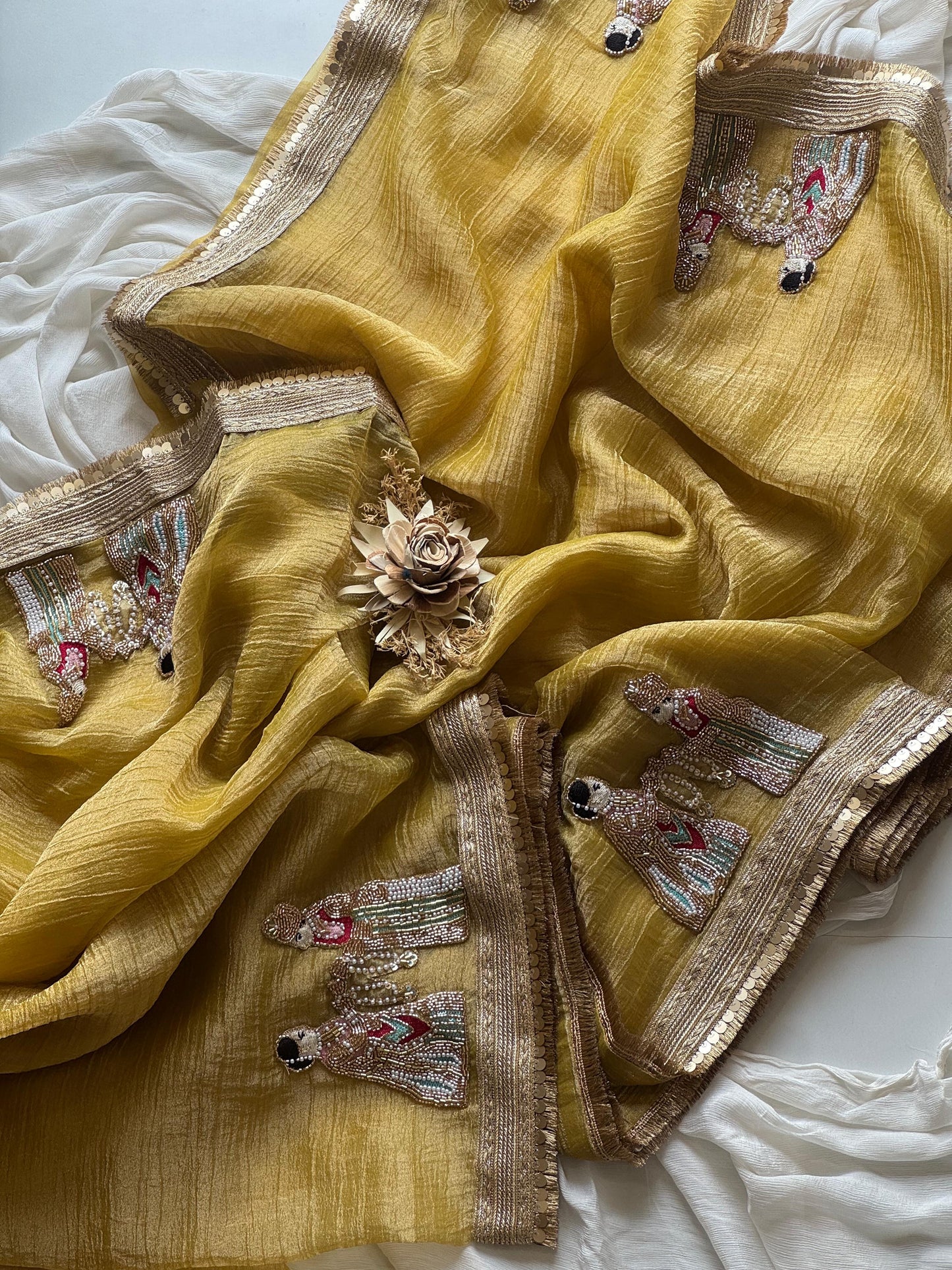 Soft Tissue Varmaala Handwork Saree