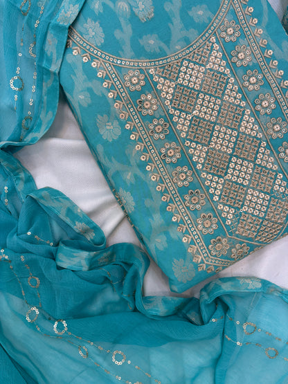 Cotton Embroidery Unstitch Suit Set