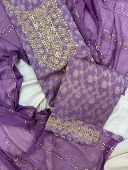 Cotton Embroidery Unstitch Suit Set