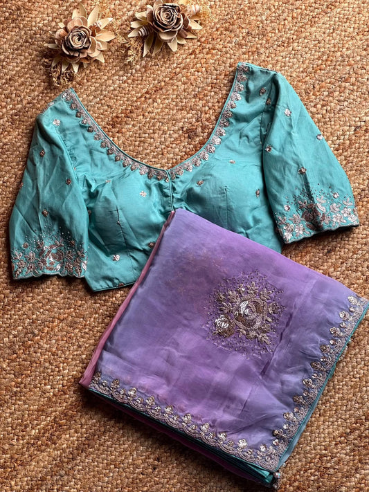 Multicolour Soft Tissue Silk Designer Saree