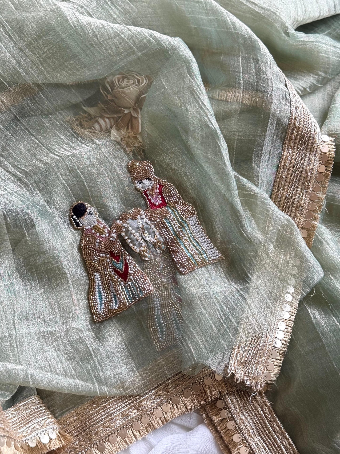 Soft Tissue Varmaala Handwork Saree