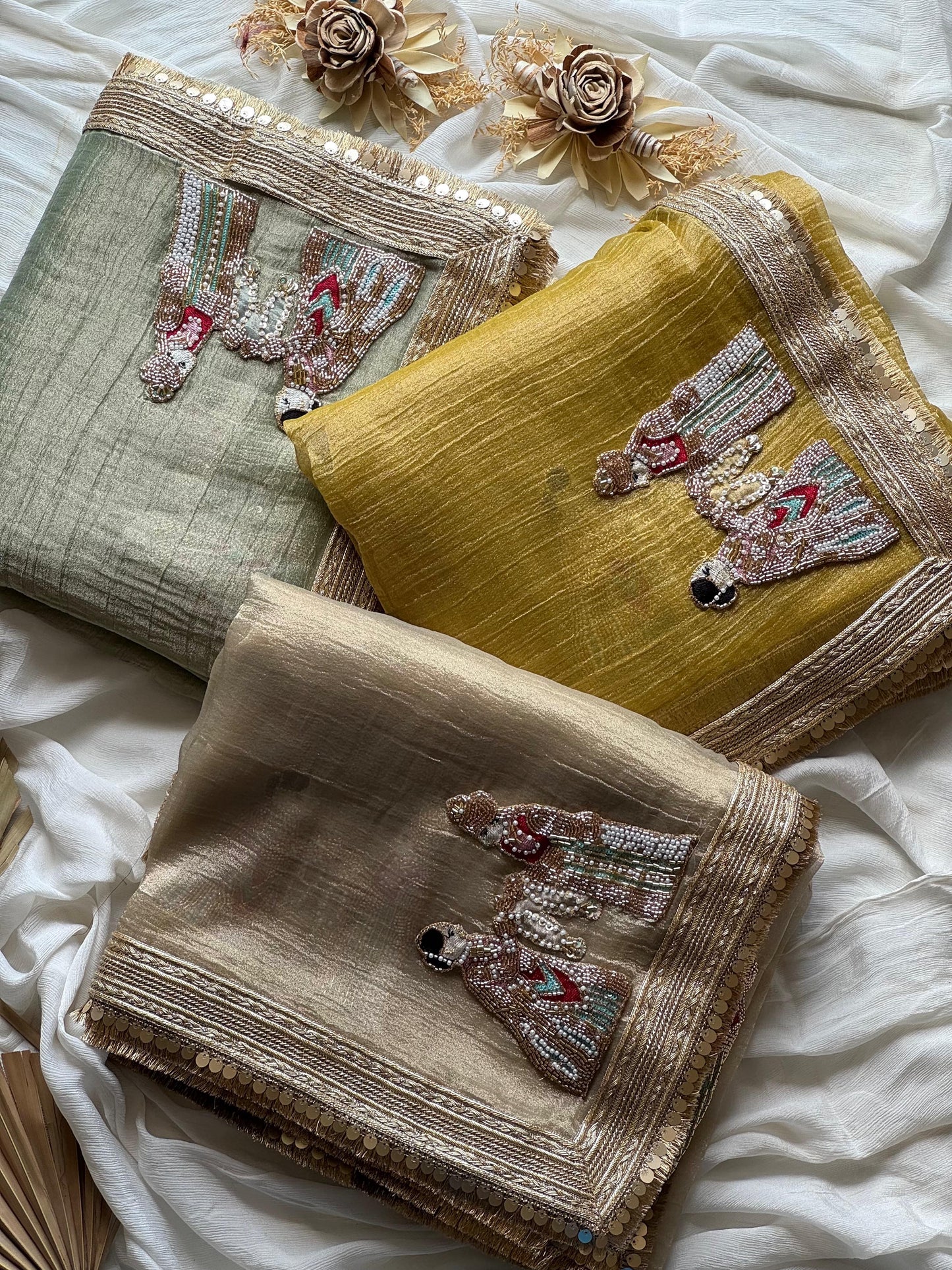 Soft Tissue Varmaala Handwork Saree