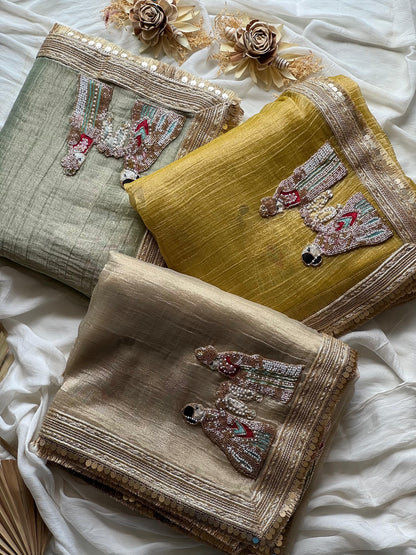 Soft Tissue Varmaala Handwork Saree