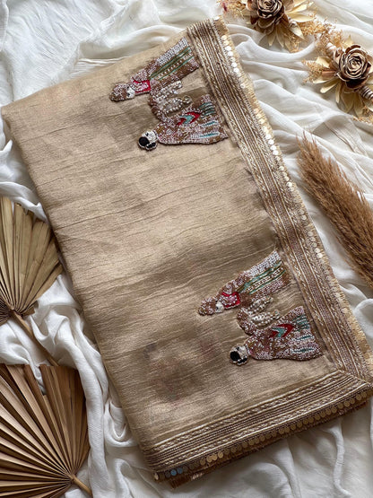 Soft Tissue Varmaala Handwork Saree