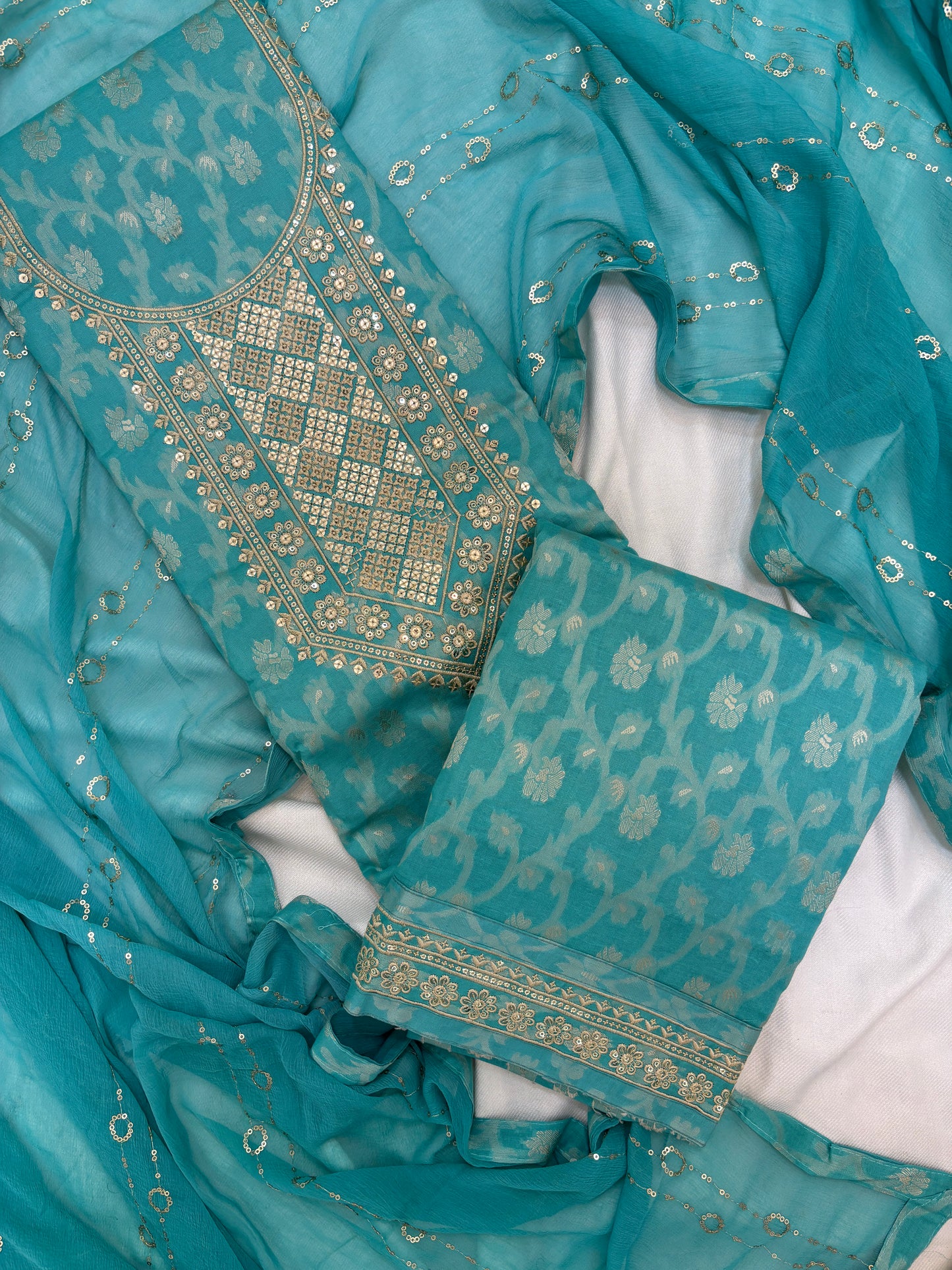 Cotton Embroidery Unstitch Suit Set