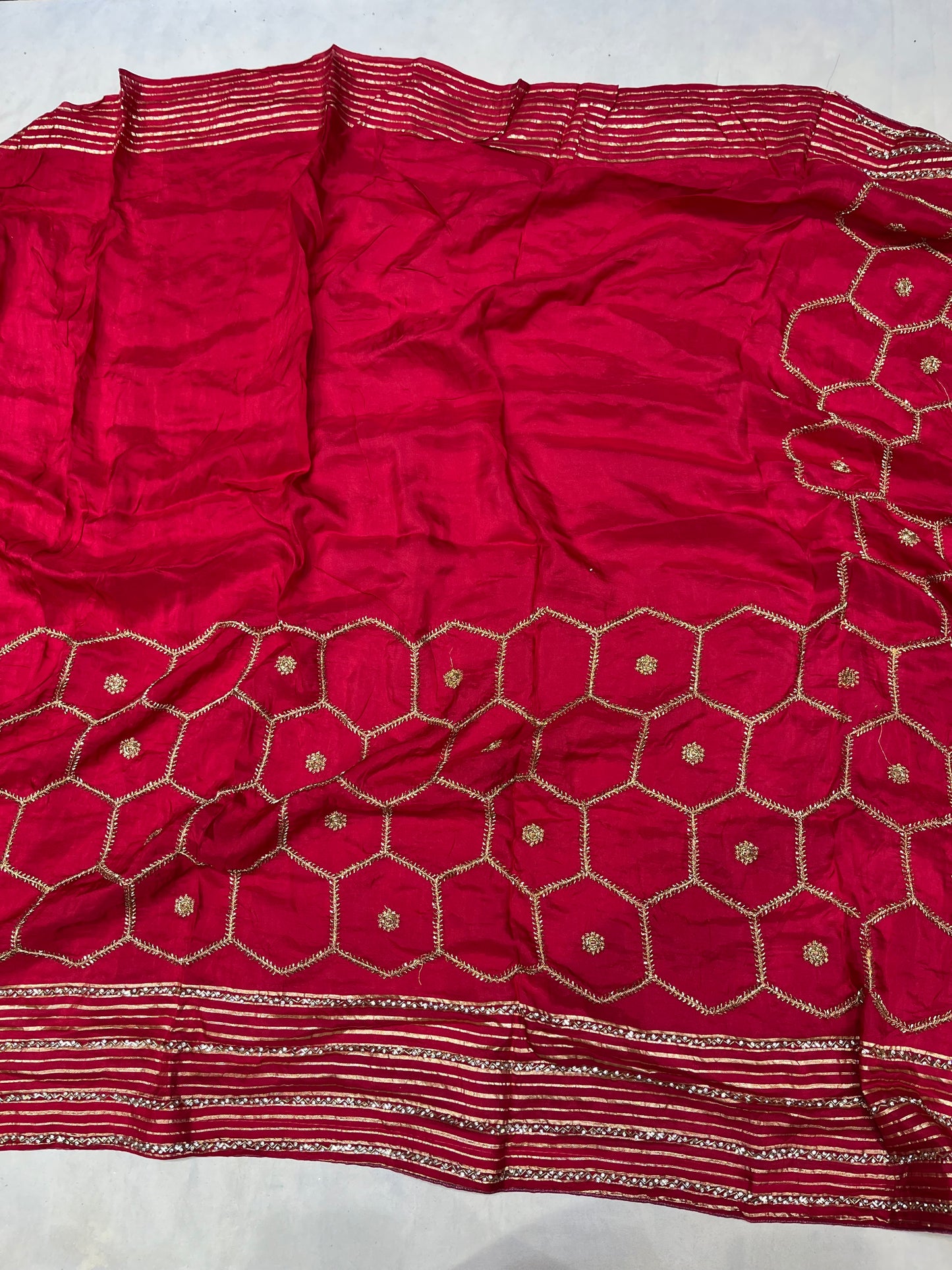 Jaipuri Honeycomb Designer Saree